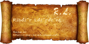 Ribár Lóránt névjegykártya