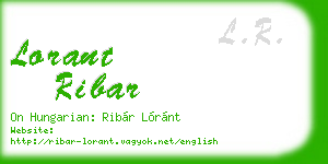 lorant ribar business card